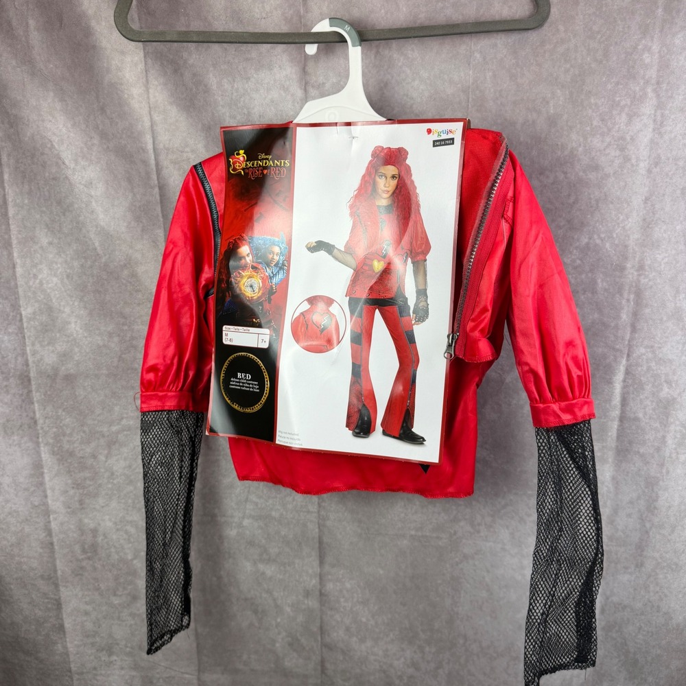 Disney Descendants Rise of Red Deluxe Costume Red Girl Med 7-8 Disguise 166099K